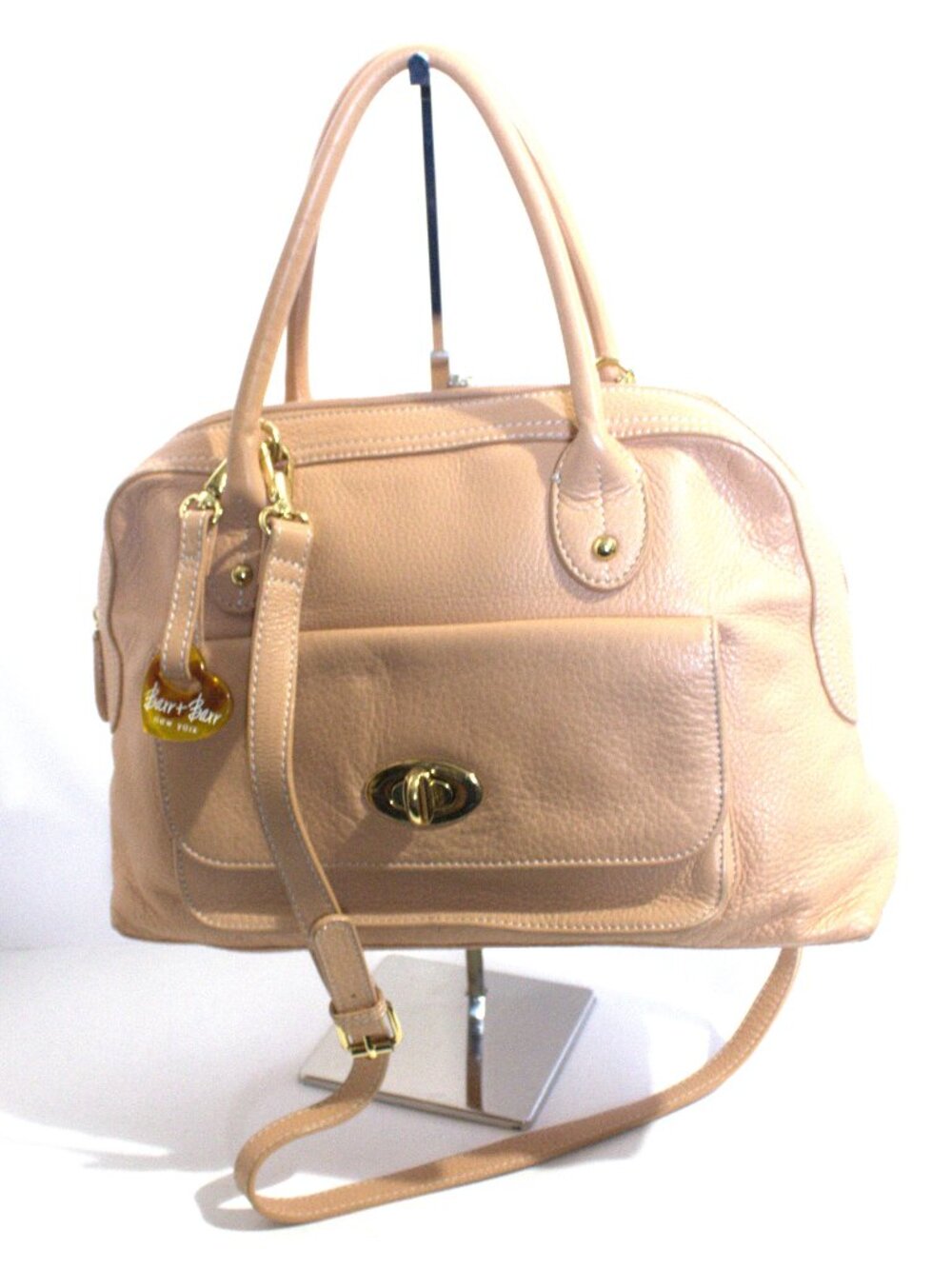 Barr+Barr New York, Salmon/Blush Satchel/Crossbody, Double Handles Bag